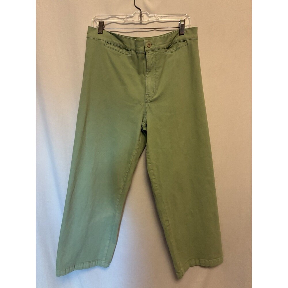 MADEWELL Women's Emmett Wide Leg Pants Green Size 32 High Rise Stretch